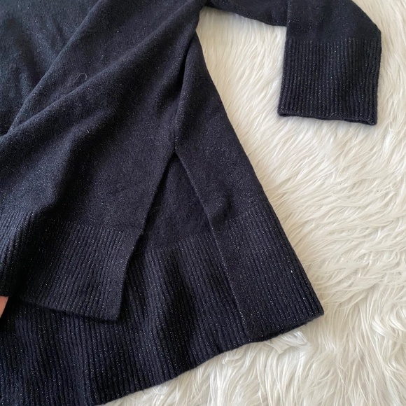 Ann Taylor Navy Sparkle Knit tunic Sweater - Picture 2 of 6